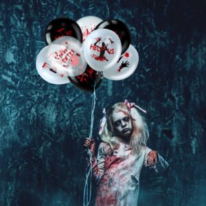 45 Pcs Scary Halloween Balloons 12 Inches Bloody Balloons Eye Blood Splatter Decorations Horror Balloons Zombie Latex Balloons for Birthday Vampire Haunted House Party Supplies (Scared Style)