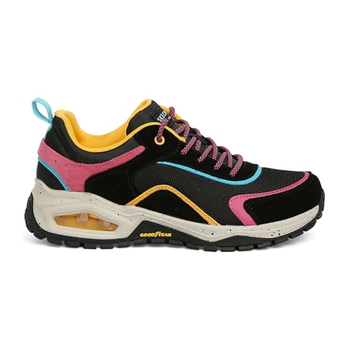 Skechers Women's UNO Trail-Brighter Hiker Sneaker, BKMT, 5.5