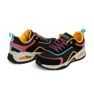 Skechers Women's UNO Trail-Brighter Hiker Sneaker, BKMT, 5.5