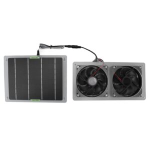 solar panel fan kit, 100w 12v dual solar exhaust fans with solar panel, waterproof solar powered greenhouse fan for small chicken coops sheds crawl space pet houses