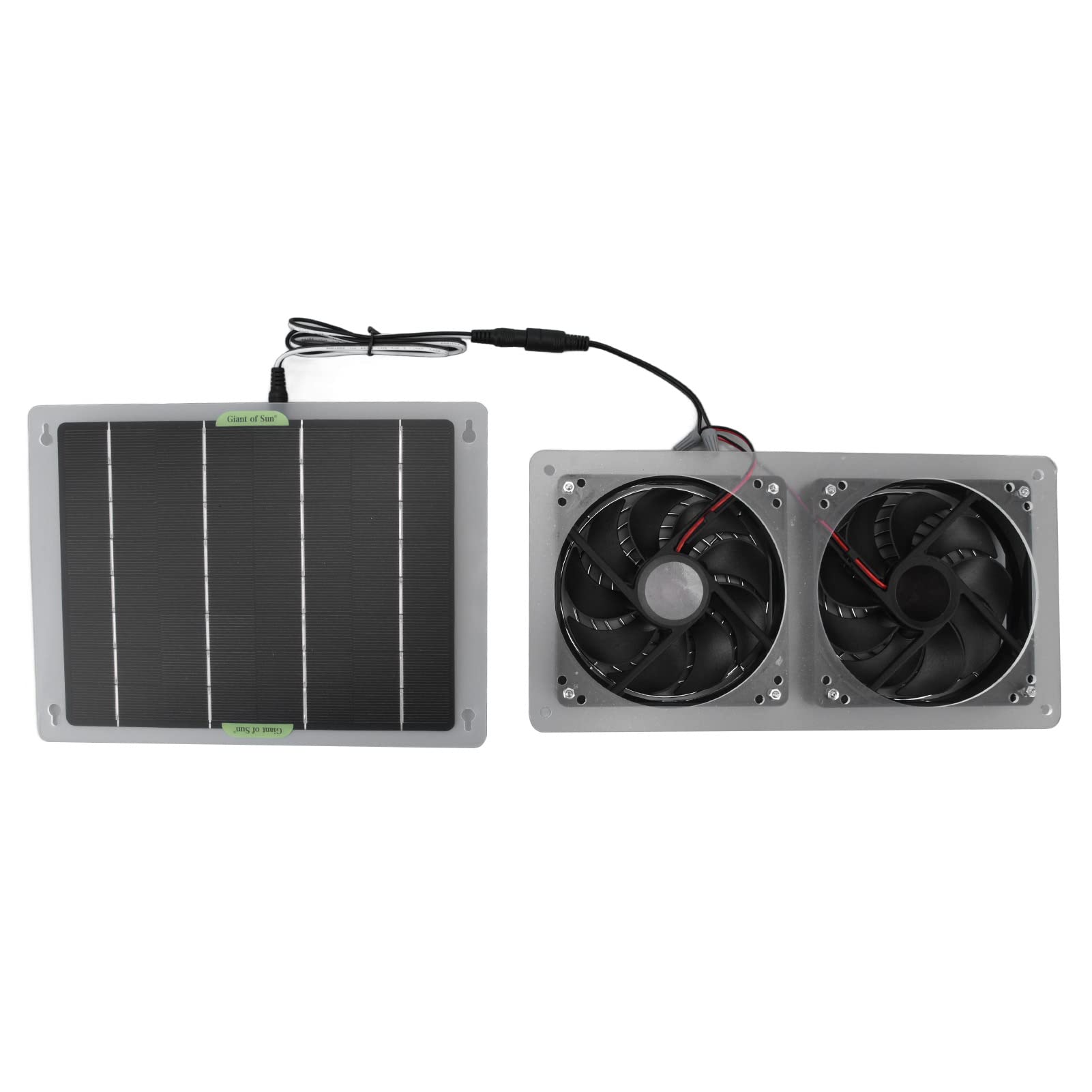 Solar Panel Fan Kit, 100W 12V Dual Solar Exhaust Fans with Solar Panel, Waterproof Solar Powered Greenhouse Fan for Small Chicken Coops Sheds Crawl Space Pet Houses