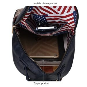 MKF Collection American Flag Backpack for Women, Vegan Leather Patriotic Bookbag Top-Handle American Pride Travel Daypack