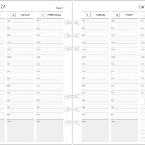 2024 Planner Refills - Weekly and Monthly Appointment Book Inserts, Tabbed, 6 Holes, A5 Size