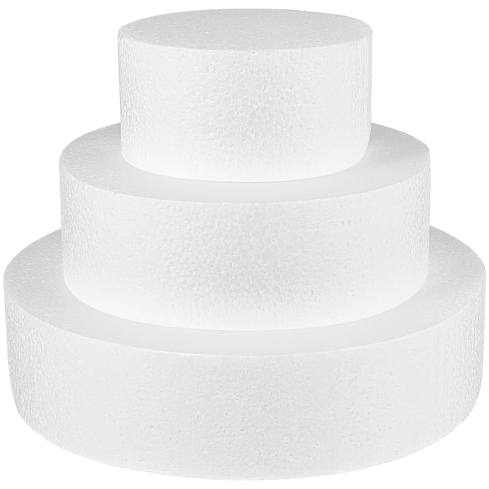 Foam Circles Cake Dummies Round Foam Fake Cake Models Mini Cake Set for Wedding Display Arts Practice Cake Practice Foam Mould Circle Cake 3 Tiers