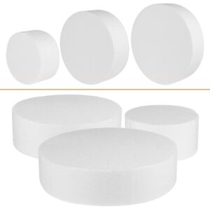 Foam Circles Cake Dummies Round Foam Fake Cake Models Mini Cake Set for Wedding Display Arts Practice Cake Practice Foam Mould Circle Cake 3 Tiers