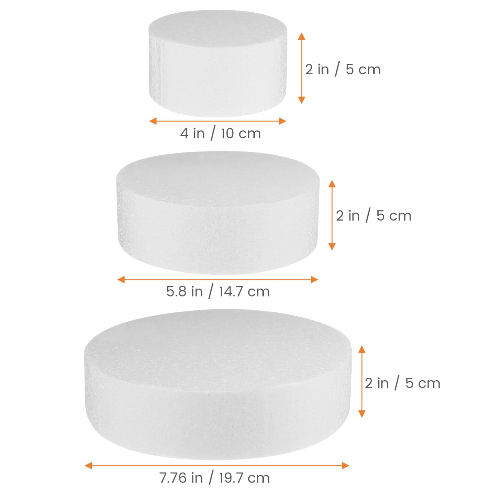 Foam Circles Cake Dummies Round Foam Fake Cake Models Mini Cake Set for Wedding Display Arts Practice Cake Practice Foam Mould Circle Cake 3 Tiers