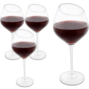 g francis large 'red wine' glasses set of 4-20oz slant rim wine glass with long stems drinking crystal wine glasses