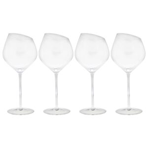 G Francis Large 'Red Wine' Glasses Set of 4-20oz Slant Rim Wine Glass with Long Stems Drinking Crystal Wine Glasses