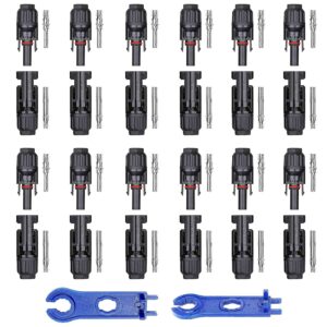 24 pcs solar connector with spanners 12 pairs waterproof solar panel connector male/female 10awg replacement
