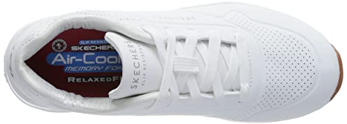 Skechers Women's Sports Shoes Sneaker, White Synthetic, 8.5 US