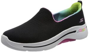 skechers woman go walk arch fit-wild energy 124867 black/hot pink us size 10.