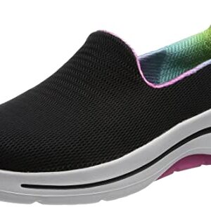 Skechers Woman Go Walk Arch Fit-Wild Energy 124867 Black/Hot Pink US Size 10.