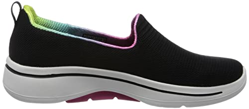 Skechers Woman Go Walk Arch Fit-Wild Energy 124867 Black/Hot Pink US Size 10.