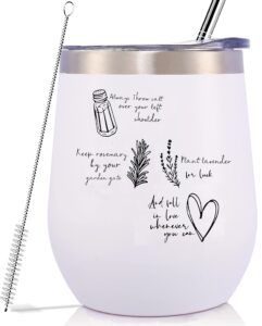 practical magic quote-salt rosemary lavender love-and fall in love whenever you can-inspirational gifts for women sister daughter best friends coworke-12oz tumbler mug cup-birthday christmas gift