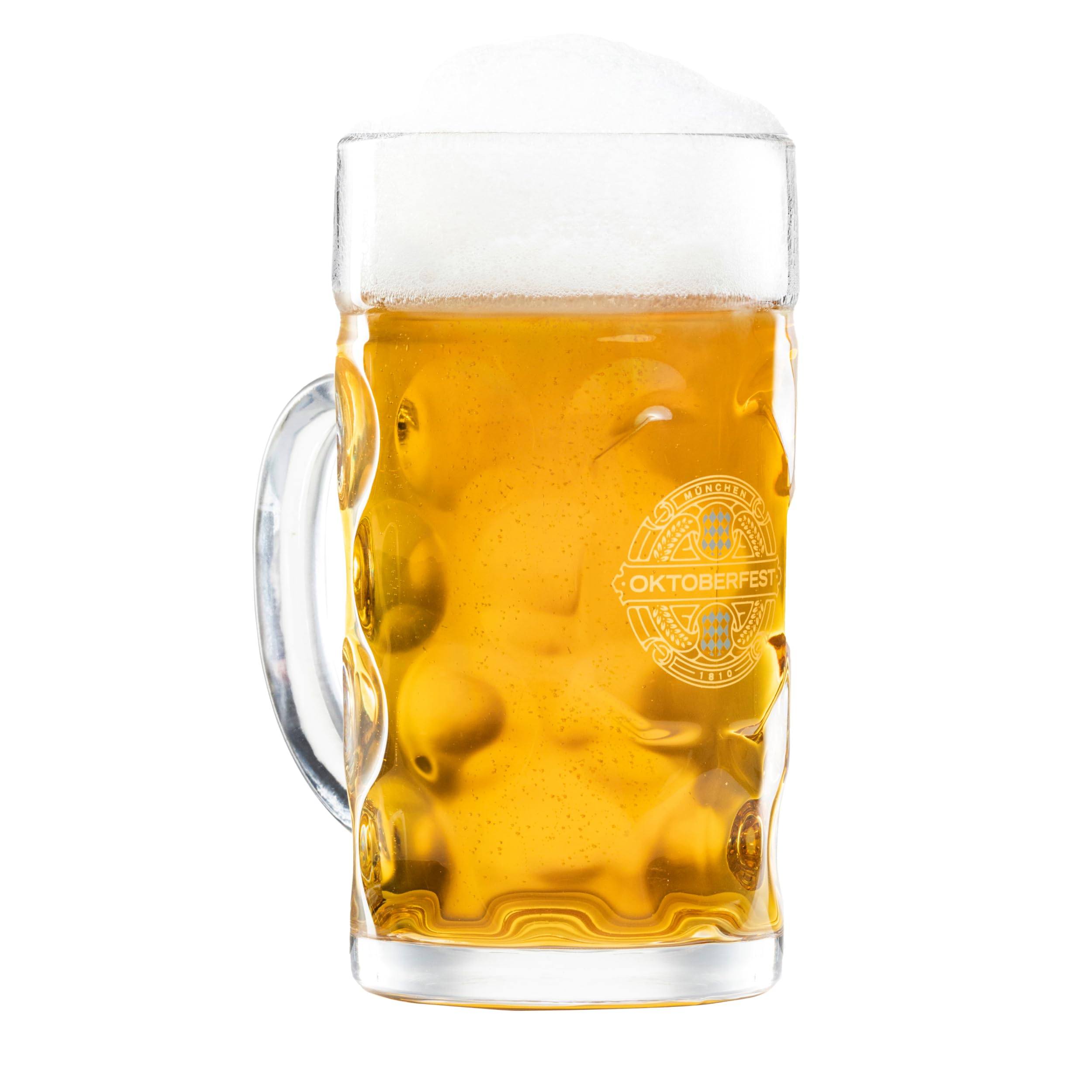 BAVARIA TRACHTEN Oktoberfest Glass Beer Mug - Authentic Beer Stein - Traditional German Beer Mugs - Franziskaner Mug Weissbier Glass - 1 Liter 34 oz Beer Mug - Extra Large