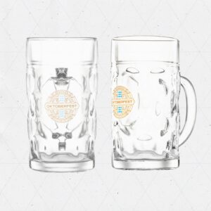 BAVARIA TRACHTEN Oktoberfest Glass Beer Mug - Authentic Beer Stein - Traditional German Beer Mugs - Franziskaner Mug Weissbier Glass - 1 Liter 34 oz Beer Mug - Extra Large