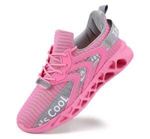 vaxav women's men's lightweight blade mesh sneakers tennis road running gym walking shoes size 11.5/10 pink