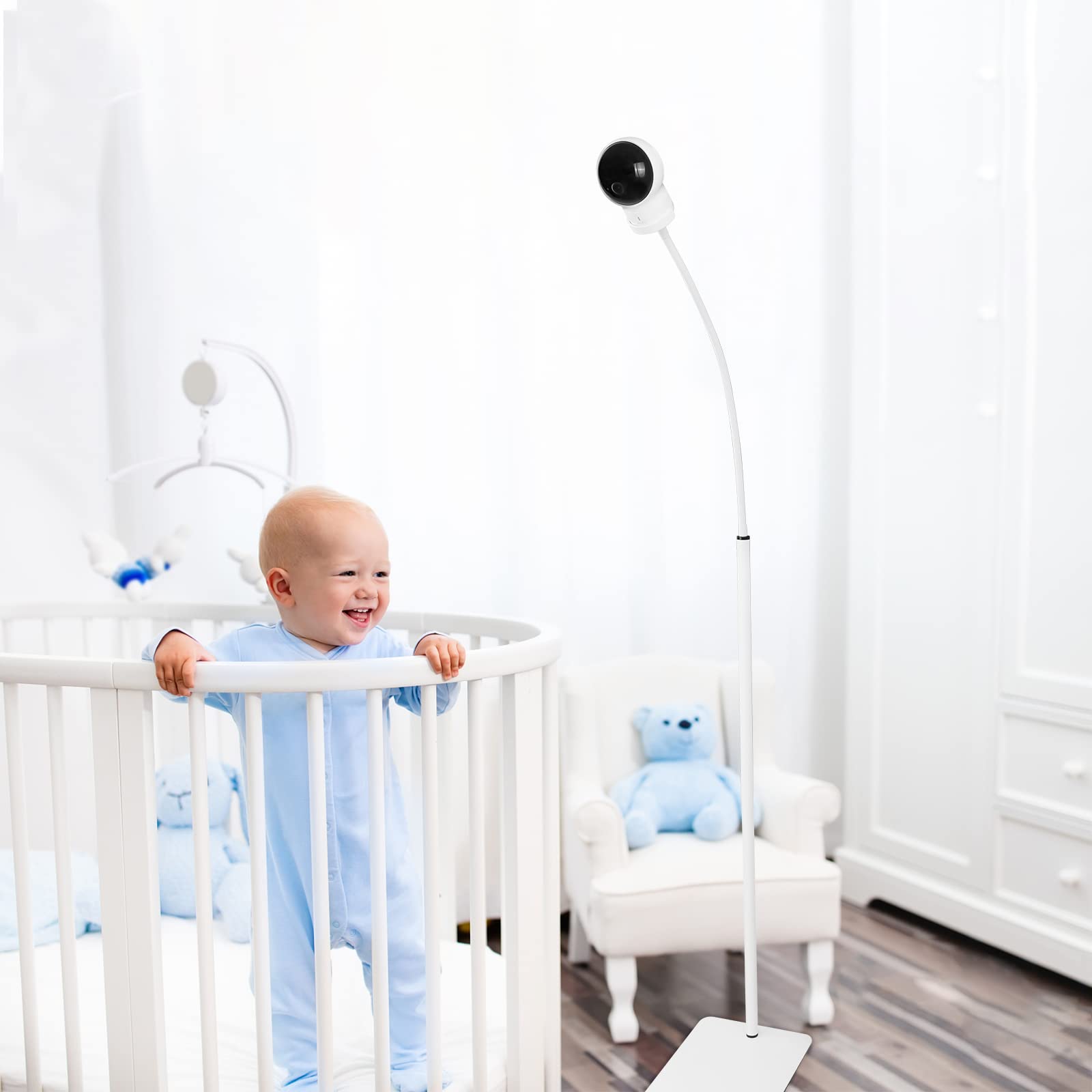 HOLACA 35 inch or 63 inch Floor Stand for Infant Optics DXR-8/DXR-8 Pro,eufy Baby Monitor,Vava/Hipp and Nooie Baby Monitor,Owlet and Motorola Baby Monitor, for Any Other Cameras with 1/4 Screw Mount