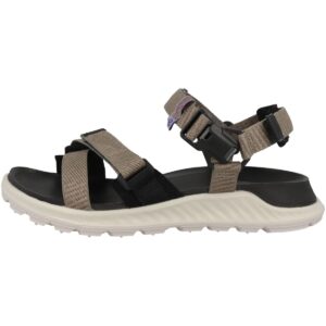 ecco women's exowrap super 3-strap sport sandal, moon rock/taupe textile, 6-6.5