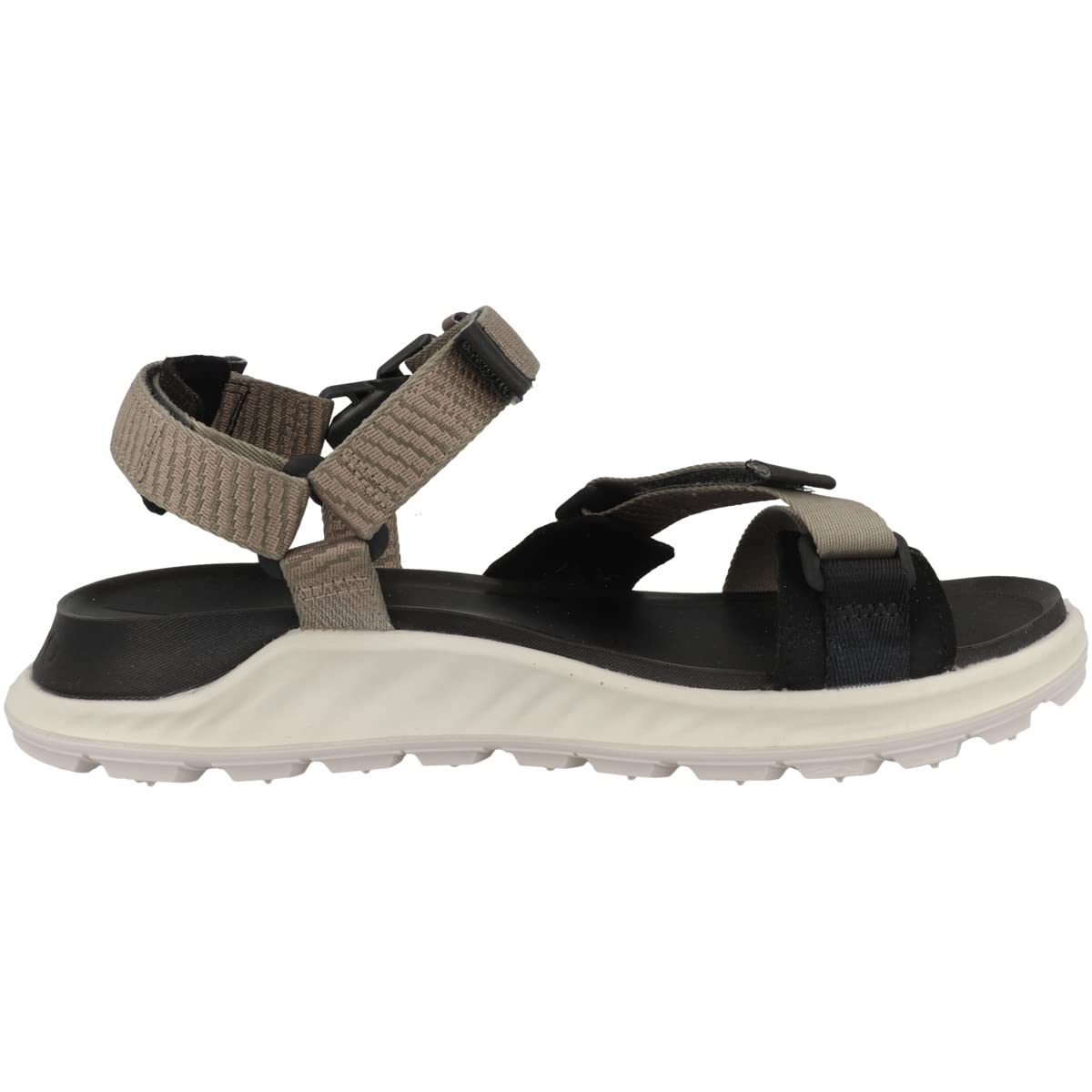 ECCO Women's EXOWRAP Super 3-Strap Sport Sandal, Moon Rock/Taupe Textile, 6-6.5