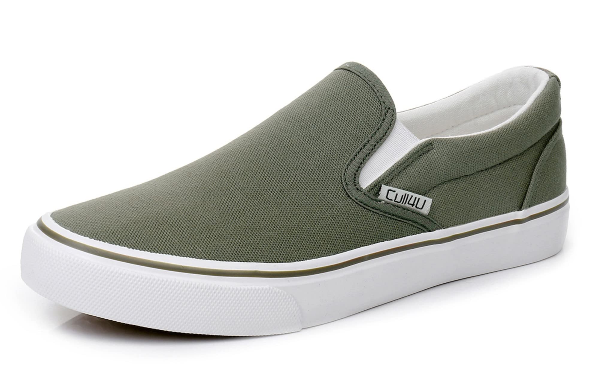 Cull4U Women's Classic Slip On Trainer Shoes (8 M US,Olive)