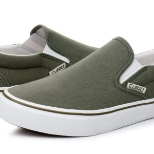 Cull4U Women's Classic Slip On Trainer Shoes (8 M US,Olive)