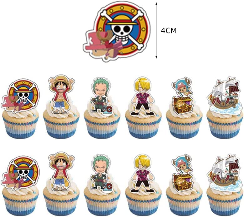 Piece Anime Birthday Decorations Party Supplies Party Favor Include Happy Birthday Banner, Cake Topper,Balloon，Cupcake Toppers, Anime Decorations for Girls