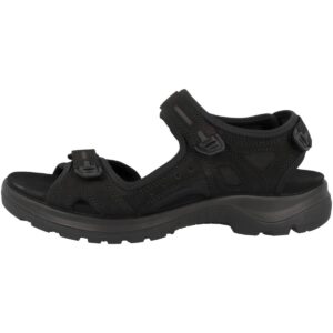 ecco women's yucatan plus sport sandal, black nubuck, 7-7. 5