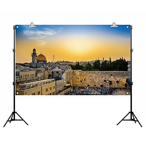 Jerusalem Western Wall Backdrop for Jewish New Year Rosh Hashanah Shana Tova Sukkot Sukkah Yom Kippur Purim Passover Hanukkah Decorations and Supplies