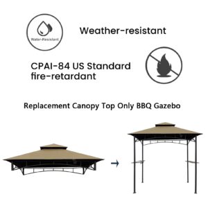 Tanxianzhe Gazebo Replacement Privacy Curtain 10' x 10'+Tanxianzhe 5FT x 8FT Grill Gazebo Shelter Replacement Canopy Cover Double Tiered BBQ Roof Top