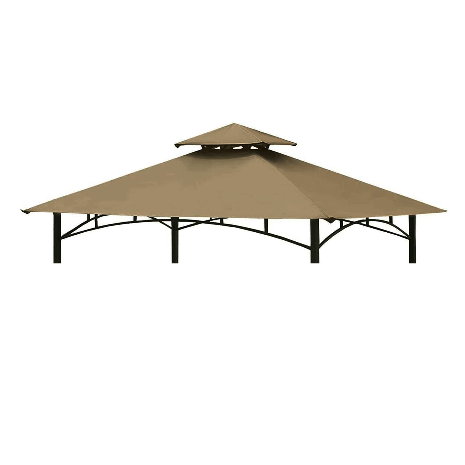 Tanxianzhe Gazebo Replacement Privacy Curtain 10' x 10'+Tanxianzhe 5FT x 8FT Grill Gazebo Shelter Replacement Canopy Cover Double Tiered BBQ Roof Top
