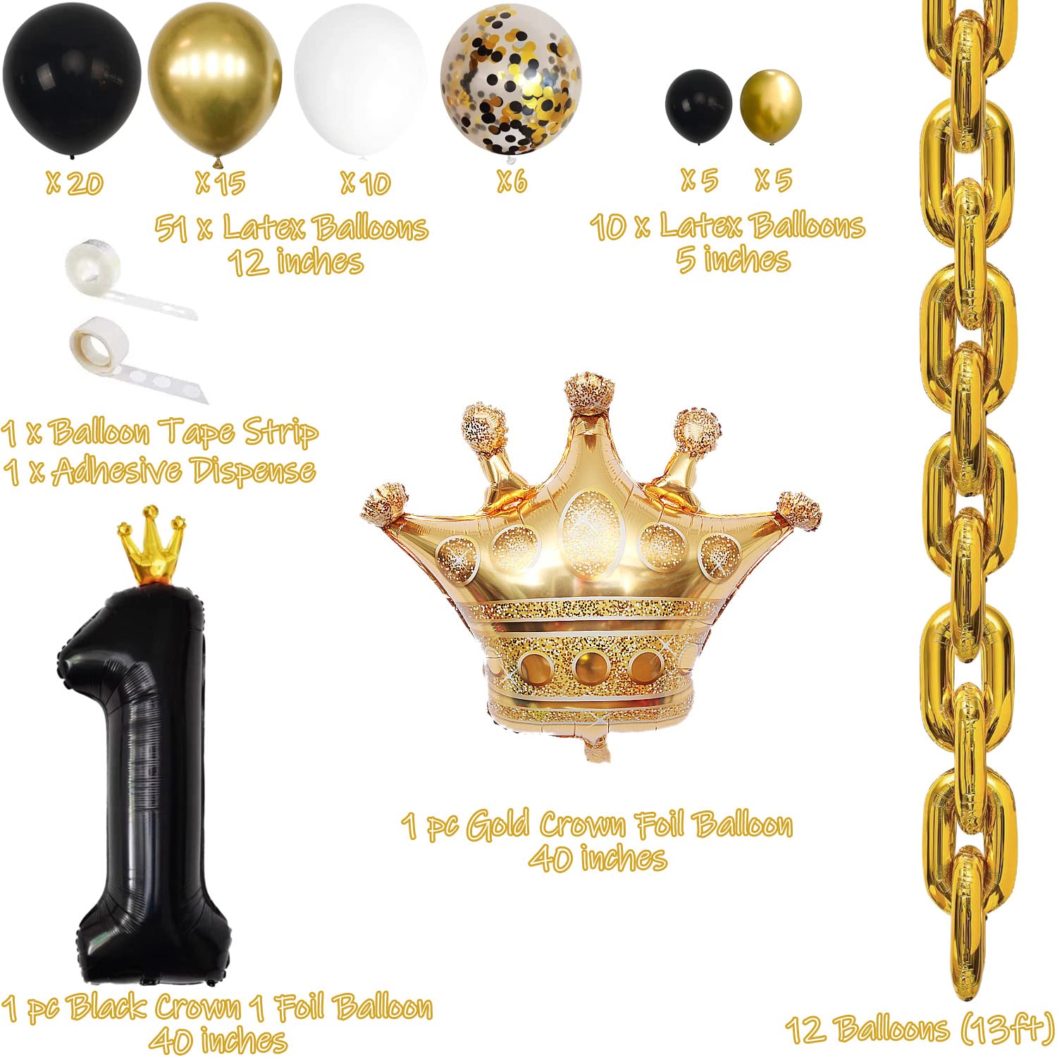 The Notorious One Birthday Decorations Kit The Notorious One Cake Topper Gold Chain Balloon for Hip Hop First Birthday The Big One 1st Birthday Party Decorations