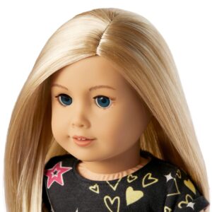 American Girl Truly Me 18-inch Doll #100 with Blue Eyes, Blonde Hair, Lt-to-Med Skin, Printed T-shirt Dress, For Ages 6+