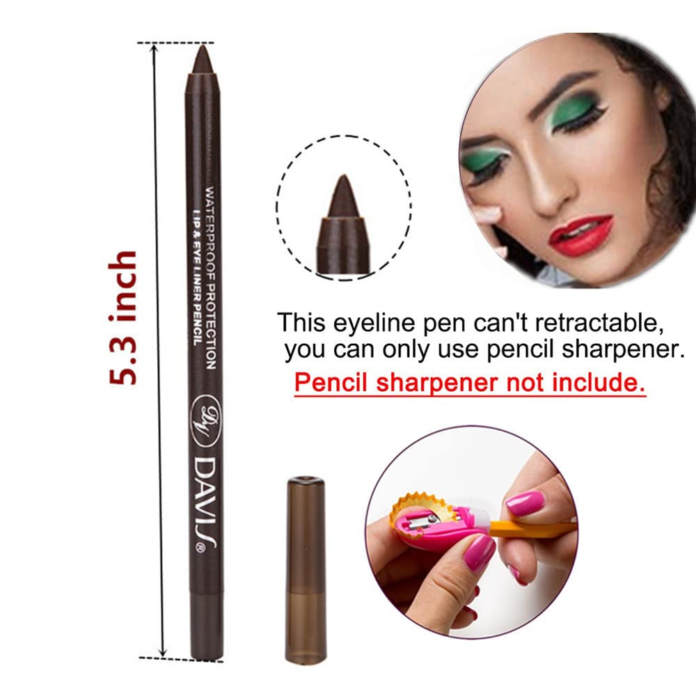 Go Ho 4 Colors Green Eyeshadow Pencil Set,Metallic Eyeliner Pencil Kit Matte&Shimmer Eyeshadow Stick Long Lasting Professional Eye Makeup Colorful Eye Liner for Women