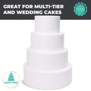 O'Creme Polystyrene Dummy Cake Decorating Display for Baked Goods Bakery Supplies Round Wacky, Whimsical, Topsy Turvy Shape - White (5" sloped to 3" High x 10”)