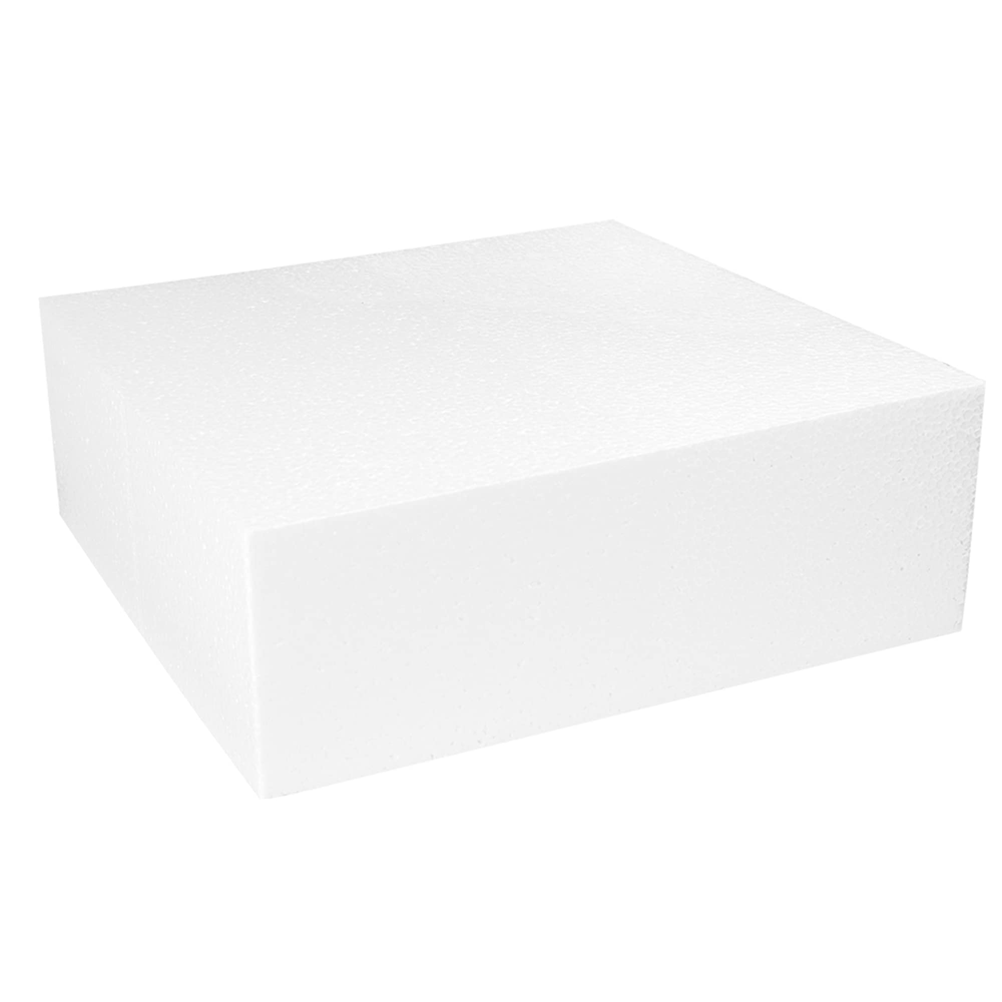 O'Creme Polystyrene Dummy Cake Decorating Display for Baked Goods Bakery Supplies Square Shape (4”H x 9”)