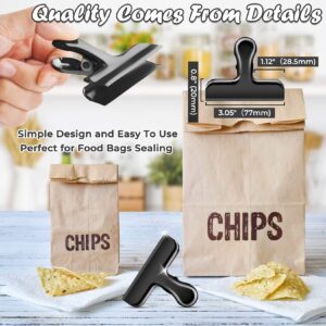 6 Packs Black Bag Clips for Food Packages, Chip Clips Bag Clips Food Clips, Stainless Steel Chip Clip for Food Packages, Bag Clips for Food Storage