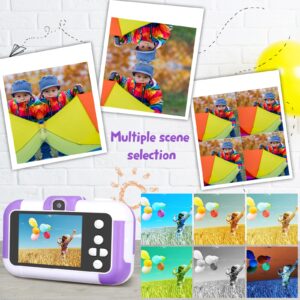 Kids Camera Christmas Birthday Gifts - Girls Age 3-10, Upgrade Kids Selfie Camera HD Digital Video Cameras for Toddler, Portable Toy for 3 4 5 6 7 8 9 10 Year Old Girls Boys with 32GB SD Card Purple