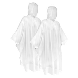 toraso rain poncho with hood for adults, disposable clear rain poncho adult emergency raincoats disposable（yp, 2pcs）