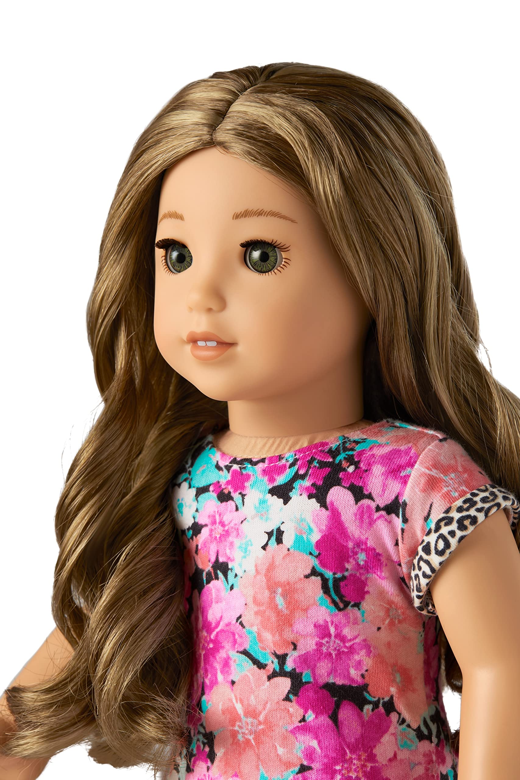 American Girl Truly Me 18-inch Doll #118 with Hazel Eyes, Caramel Hair w/Highlights, Light Skin, T-shirt Dress, For Ages 6+