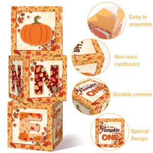 Little Pumpkin 1st Birthday Fall Decorations Balloon Boxes,3pcs One Boxes in Fall Little Pumpkin Theme for First Birthday Baby Party Decorations Supplies