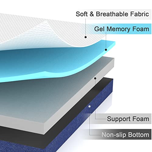 Molblly 3 inch Memory Foam Trifold Mattress Topper with Washable Cover, Portable Tri Folding/Foldable Mattress Guest Bed for Camping, Narrow Twin - 31"x 75"x 3"