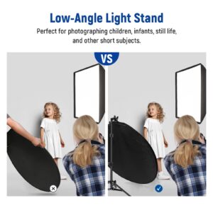 NEEWER 43"/110cm Light Reflector Kit, 5 in 1 Collapsible Round Reflector (Translucent/Silver/Gold/White/Black), Metal Clamp and 21"-43”/53-110cm Short Stand for Low Angle Children Studio Photography