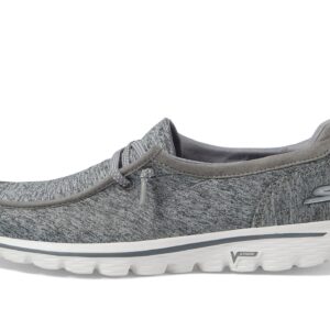 Skechers Women's GO Walk 2-Spring Fun Sneaker, Gray, 8