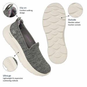 Skechers Women's GO Walk Flex-Clever View Sneaker, Gray, 7.5