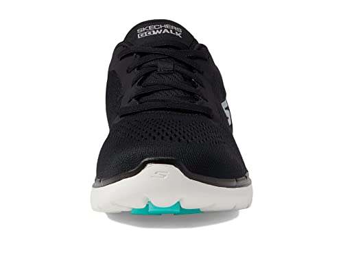 Skechers Women's GO Walk 6-Sky Wind Sneaker, Black/Turquoise, 10