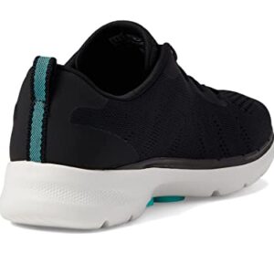 Skechers Women's GO Walk 6-Sky Wind Sneaker, Black/Turquoise, 10