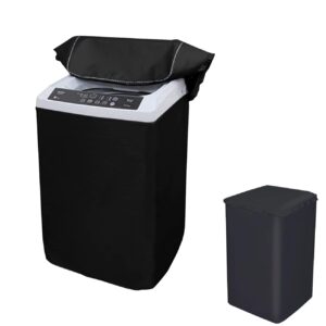portable washing machine cover,top load washer dryer cover, washing appliance protector(black) (xl-w23d26h37)