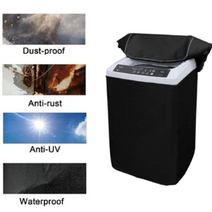 Portable Washing Machine Cover,Top Load Washer Dryer Cover, Washing Appliance Protector(Black) (XL-W23D26H37)