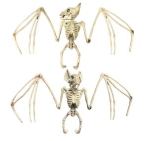 aweilan halloween animal skeleton,horrible bat skeleton simulation bat model vivid bat bone for yard garden lawn patio halloween party favors decor, 2pcs